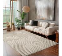 Tapis - CARPETTEX - Modèle 3D - Beige - 140 x 200 cm - Poil long