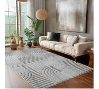 Tapis - CARPETTEX - Modèle 3D - Gris - 120 x 170 cm - Poil long