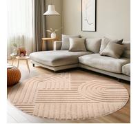 Tapis - CARPETTEX - Modèle rond - Rose - 120 cm - Style scandinave 3D