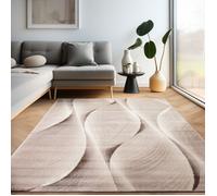 Tapis - CARPETTEX - Moderne - Poil court - Design vagues - 280 x 370 cm - Marron