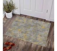 Tapis carré 180 x 180 cm pour Salon, Chambre à Coucher, Chevet, entrée, Tapis Doux, antidérapant, Poils Courts, Lavable en Machine, dégradé déco, Jaune, Gris, Marron