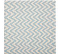 Tapis carré d'intérieur contemporain tissé plat, collection Dhurrie, DHU557, en bleu / ivoire, 183 X 183 cm pour le salon, la chambre ou tout autre espace intérieur par SAFAVIEH.