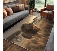 Tapis Carré Lion Salon 100x100 cm Motif Afrique Faune Sauvage Animaux Herbe 3D, Tapis Lavable Antidérapant Doux Poil Court, Decoration Chambre Descente De Lit Carpet