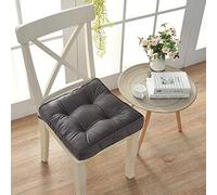 Tapis Carré Uni Coussins de Chaise, Antidérapant, Doux Et Moelleux, pour Salle À Manger, Cuisine, Bureau, avec Attache, 43 X 43 X 7,6 cm, Gris Foncé, 1 Unité