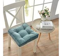 Tapis Carré Uni Coussins de Chaise, Antidérapant, Doux Et Moelleux, pour Salle À Manger, Cuisine, Bureau, avec Attache, 43 X 43 X 7,6 cm, Vert, 1 Unité