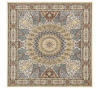 Tapis Carrés, Tapis Doux à Poils Courts, Tapis Résistant Aux Taches Non Détachantes, Tapis De Sol Antidérapants, Doux Et Lavables en Machine, Bordure Vintage Traditionnelle, A, 90x90cm(35x35inch)