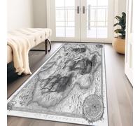 Tapis Carte rétro des voiliers avec Dos Antidérapant 60x180 cm Tapis Imprimé pour Entrée, Couloir et Corridor,à Poils Courts, Doux, Lavable, Light Style Tapis Décoratif Gris