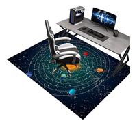 Tapis Chaise de Bureau Gaming 90 x 130 cm, Protection pour Sols Durs, Sous-Chaise, Tissu, Protection en Bois/Carrelage pour Bureau et Maison