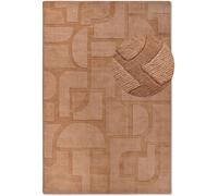 Tapis chambre 120 x 170 cm, beige, laine tissée, tissé à la main, originalité graphique, ALEXIS