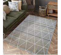 tapis chambre 120x170 tissé gris et noir rectangle motif scandinave LEYSAN