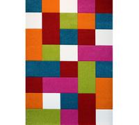 tapis chambre 160x230 tissé multicolore rectangle motif damier CARREAUX