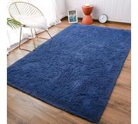Tapis Chambre 190 x 280 cm Super Doux, Shaggy, Moelleux, Antidérapant Tapis Salon Shaggy Dessous Antidérapant, Décoration Intérieure pour Salon Chambre Filles Enfants, Bleu Foncé