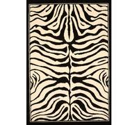 tapis chambre 190x280 tissé noir rectangle motif animaux LYN1 ZEBRO
