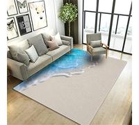 Tapis Chambre 3D Plage Bleu CôTier Coquille Motif Tapis de Sol Flanelle Antidérapant Lavable Chambre Salon D'Intérieur Couloir Balcon IntéRieur ExtéRieur Tapis de Yoga (Couleur 1,80×120 cm)