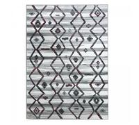 tapis chambre 60x110 tissé gris et noir rectangle motif berbère LYN1 LABER