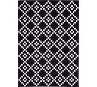 tapis chambre 60x110 tissé noir rectangle motif géométrique LYN1 LERUM