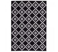 tapis chambre 60x110 tissé noir rectangle motif géométrique LYN1 LERUM