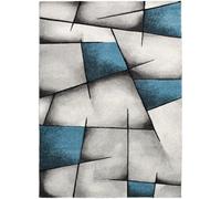 tapis chambre 60x110 tissé turquoise rectangle motif géométrique LYN8 ULTIMA