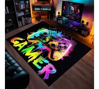 Tapis Chambre Ado Gamer 3D Tapis Sol Gaming Deco Chambre Garcon Enfant Tapis Salon Moderne Antidérapant Style Hip Hop Coloré Graffiti Console De Jeu Animé Flanelle Doux Carpets (Modèle 2,120x160cm)