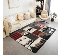 Tapis Chambre Animal Wapiti Ours Ado Garcon Enfant Adulte,Tapis De Salon Bain Home Antiderapant 3D Décoration Tapis Poil Ras Flanelle Tout Doux 80 X 160 Cm /8259985692311