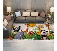 Tapis Chambre d’Enfant Animaux Dessin animé Mignons Grands Tapis Doux antidérapants pour la Salle de Jeux Chambre à Coucher Tapis de Sol Minces lavables pour la décoration Maison 100x150cm