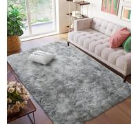 Tapis Chambre Enfant 175 x 370 cm, Dessous Antidérapant, Lavable à 30 Degrés, Super Doux, Aspect Fourrure, pour Salon Tapis Chambre Moderne Lavable, Gris Clair