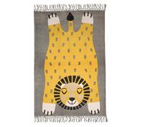 Tapis Chambre Enfant Coton Imprimé Motif Lion Baba Multicolore 120X170