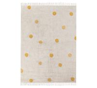 Beliani Tapis Chambre Enfant Espace de Jeu 140 x 200 cm Motif à Pois en Coton Beige et Jaune Dardere
