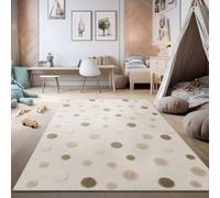 Tapis Chambre Enfant Points Effet Haut-Bas Doux Tons Naturels Style Minimaliste