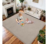 Tapis Chambre Enfant pour Jouer et Marcher Antidérapant 120 x 160 cm Tapis de Sol Bebe Mousse 2CM d'épaisseur, Tapis d'éveil bébé pour Salon Entrée Chambre Passage Couloir Tatami Grand Brun Clair