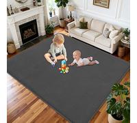 Tapis Chambre Enfant pour Jouer et Marcher Antidérapant 130 x 200 cm Tapis de Sol Bebe Mousse 2CM d'épaisseur, Tapis d'éveil bébé pour Salon Entrée Chambre Passage Couloir Tatami Grand Gris Foncé