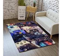 Tapis Chambre Moderne Gamer Contrôleur Antidérapant Graffiti Jeu Console Décoration Tapis Bleu Noir Violet Rose Flanelle Tapis Doux pour Adolescent Enfant Garçon Homme (160_x_240_cm,Couleur 03)