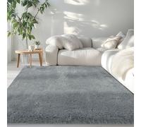 Tapis Chambre Shaggy 190 x 280 cm Antidérapant, Extra Large, Moelleux et Moderne Tapis Salon Moderne à Poils Courts pour Chambre à Coucher, Gris Clair