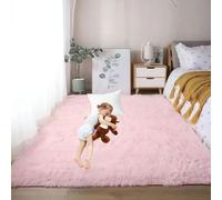 Tapis Chambre Shaggy 190 x 280 cm Décoration Intérieure, Antidérapant Descente de Lit Chambre Grande Taille Salon, à Coucher, Rose