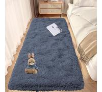 Tapis Chambre Shaggy 75 x 150 cm Dessous Antidérapant Tapis De Décoration Moelleux Doux Au Toucher pour Salon Chambre Filles Enfants, Gris