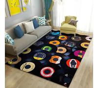 Tapis Chambre Tapis De Salon Disque Vinyle Rétro De Musique Classique 80 X 160 Cm 3D Tapis pour Enfants Tapis De Cuisine Tapis Antidérapant Intérieur Moelleux pour Salon Chambre -7U0S4J6