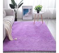 Tapis Chambre Tapis Modernes De Salon Tapis À Poils Longs Moelleux Tapis Extra Doux Et Confortable Tapis Antidérapant Intérieur Moelleux Épais Pour Salon Chambre Filles Enfants,Violet,80 x 150 cm