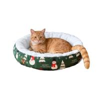 Tapis Chaud pour Chat Canapé Confortable Rond de Noël Apaisant pour Animal | Tapis duveteux pour chaton, cage et niche Pour La Maison Le Dortoir La Chambre À Coucher Le Salon Et Le Ba