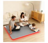Tapis Chauffant 60 Niveaux de réglage de la température/minuterie 12 Heures imperméable à Placer sous Le Bureau pour réchauffer Les Pieds Yoga Chambre à Coucher,Gris,120×200cm