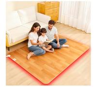 Tapis Chauffant 60 Niveaux de réglage de la température/minuterie 12 Heures imperméable à Placer sous Le Bureau pour réchauffer Les Pieds Yoga Chambre à Coucher,Natural,150×200cm