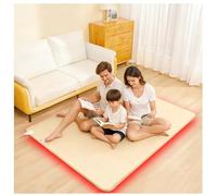 Tapis Chauffant 60 Niveaux de réglage de la température/minuterie 12 Heures imperméable à Placer sous Le Bureau pour réchauffer Les Pieds Yoga Chambre à Coucher,Beige,100×150cm