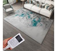 Tapis chauffant avec température et minuterie réglables, tapis chauffant électrique en graphène imperméable pour le yoga, grand chauffe-pieds en peluche douce(D,200x180cm/78.7x70.8")