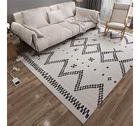Tapis Chauffant Boho, Tapis Chauffants à Motif géométrique Noir/Blanc/Gris, pour Salon Chambre,A,55CM*90CM