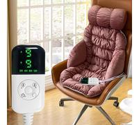 Tapis Chauffant Bureau à Température Contrôlée par Zone, Coussins Chauffants avec 9 Températures et 4 Réglages de Minuterie, Heating Pad en Peluche Amovible(Brown)