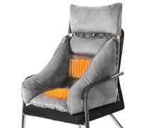 Tapis Chauffant Bureau pour Chaise de Bureau avec Petit Oreiller Amovible, Coussin Chauffant avec 4 Température et 3 Réglages de Minuterie, Heating pad en Tissu Pelucheux(Gray)