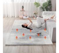 Tapis chauffant électrique amovible et lavable en graphène, tapis de sol chauffant portable, chauffage radiant électrique pour tapis de yoga(180 * 200 cm/70.8 * 78.7 in)
