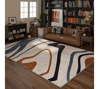 Tapis chauffant électrique, chauffage d'intérieur, chauffe-pieds 110 V-220 V avec minuterie, imperméable, tapis de sol chauffant moderne et abstrait pour salon(A,47.2x78.7in)