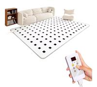 Tapis chauffant électrique en graphène, avec minuterie et température réglable, chauffe-pieds sous le bureau pour camping-car, salon et chambre à coucher(C,200x200cm)