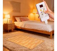 Tapis chauffant électrique en graphène, avec minuterie et température réglable, chauffe-pieds sous le bureau pour camping-car, salon et chambre à coucher(A,150x150cm)