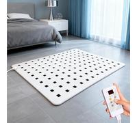 Tapis chauffant électrique en graphène, tapis chauffant électrique avec minuterie et température réglable, chauffe-pieds sous le bureau pour camping-car, salon, maison(A,150x150cm)